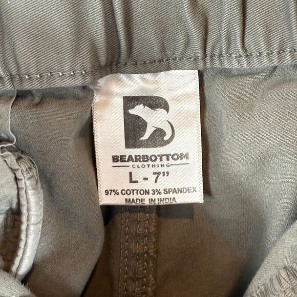 Bear Bottom Charcoal Gray 7” Summer Casual Chinos Stretch Shorts Mens L Preppy - Picture 5 of 6
